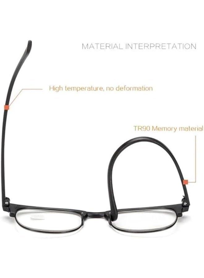 My souq store:Classic Unisex Half-Frame Reading Glasses - Lightweight & Comfortable Design - Black. - Image 3